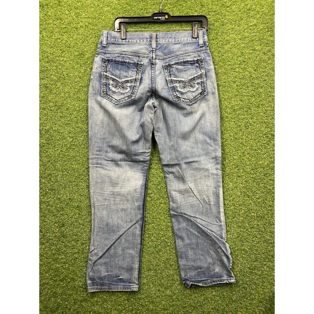 Helix Jeans Mens 30x30 Straight Leg Baggy Skater Y2K Buckle Cross Grunge Punk